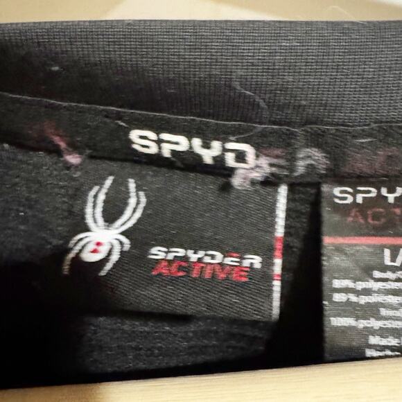 Spyder Men' Large Black Active Long Sleeve ProWeb Microfleece Tee T-Shirt - Picture 2 of 4